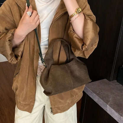 Faux Suede Mini Handbag – Luxury Women's Top-Handle Bag