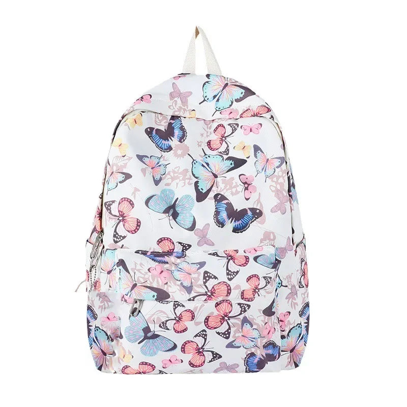 Butterfly Print Backpack – Women's Korean School & Travel Bag