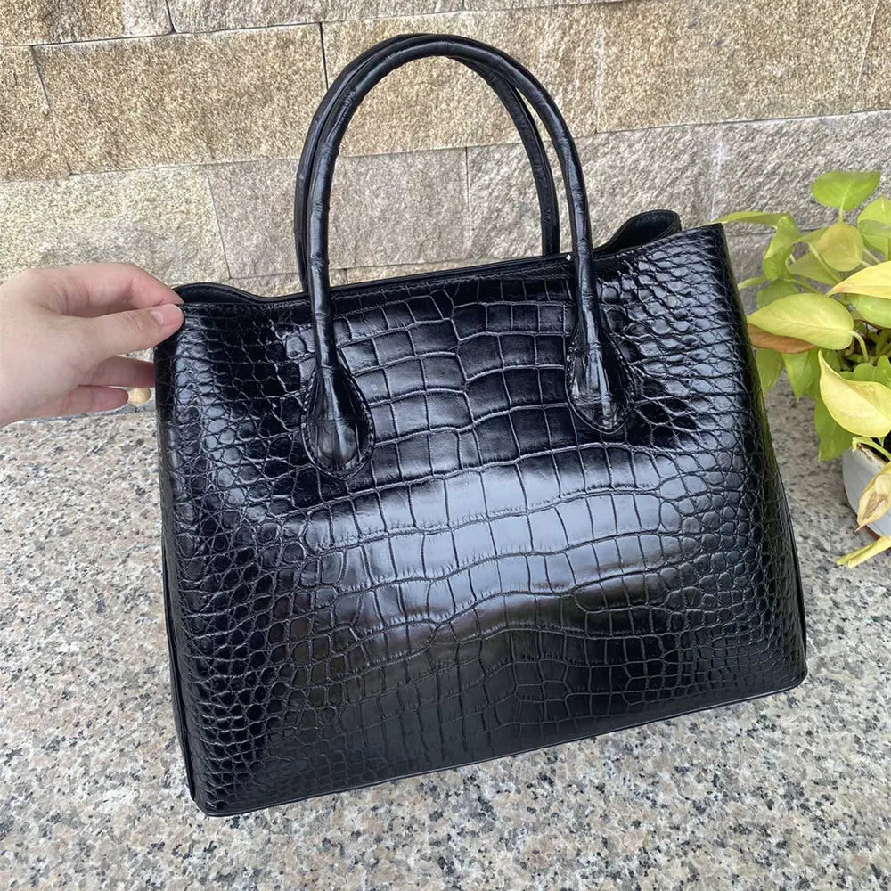 Genuine Crocodile Leather Tote Bag for Women – Luxury Handbag