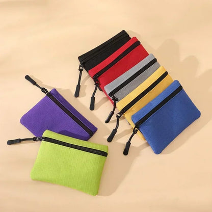 Canvas Mini Coin Purse – Zipper Pouch for Keys, Cards & Cash