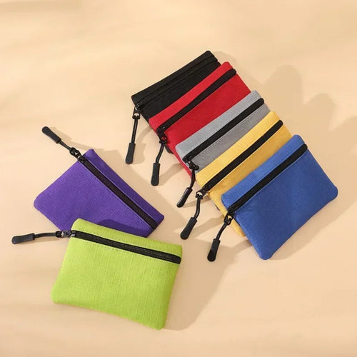 Canvas Mini Coin Purse – Zipper Pouch for Keys, Cards & Cash