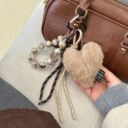 Heart Shaped Keychain Pendant – Leather, Plush & Silicone Charm for Women & Couples