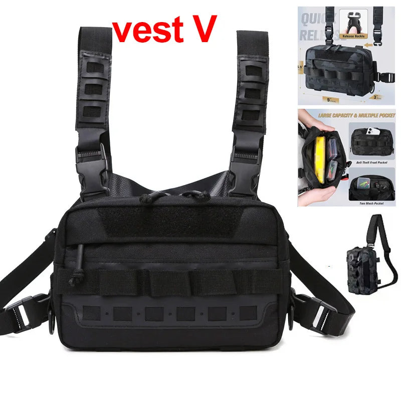 Tactical Chest Rig Bag – Front Vest Pouch for Outdoor Use