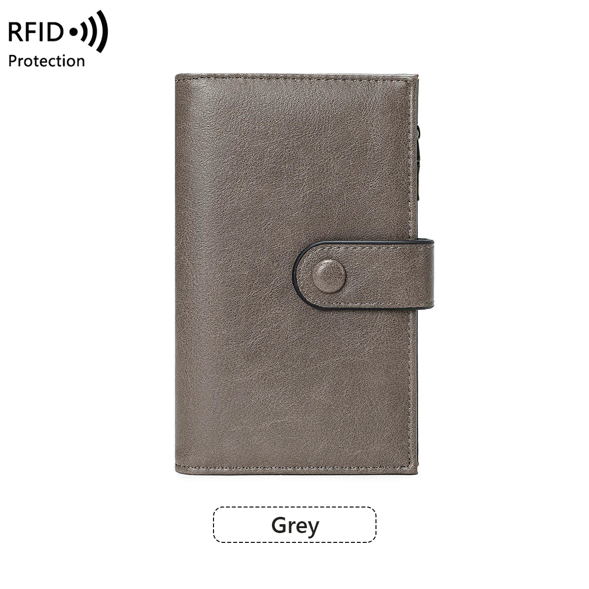 RFID Blocking Women's Trifold Leather Clutch Wallet