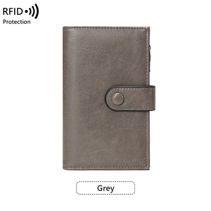 RFID Blocking Women's Trifold Leather Clutch Wallet