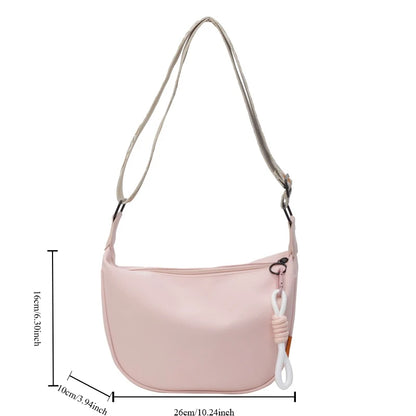 Female Canvas Shoulder Bag Spring Summer Dumpling Trendy Casual Sports Broadband Crossbody