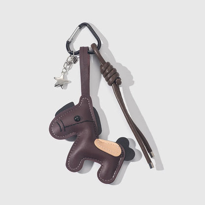 Leather Horse Keychain Bag Charm
