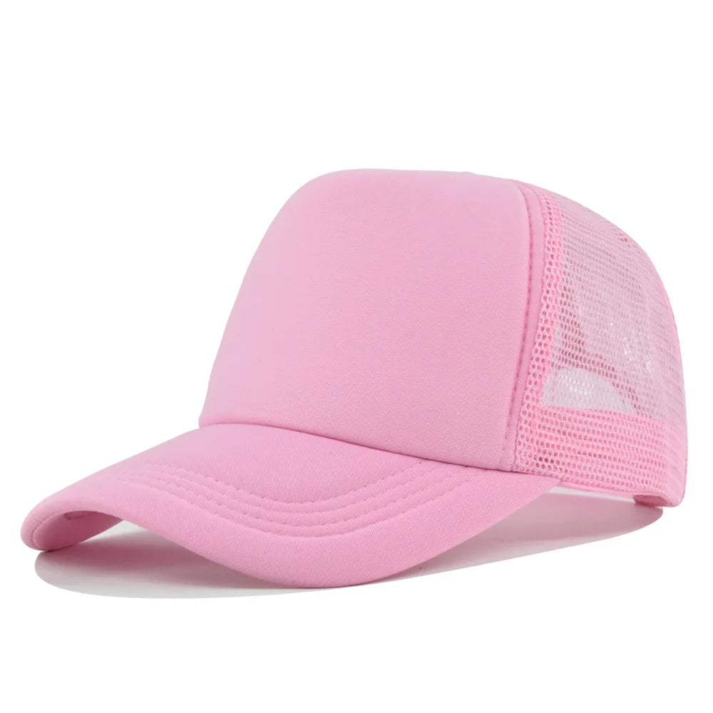Plain Trucker Hat – Adjustable Mesh Snapback Baseball Cap