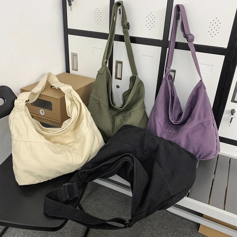 Canvas Crossbody Shoulder Bag – Casual Hobo Bag for Women & Men
