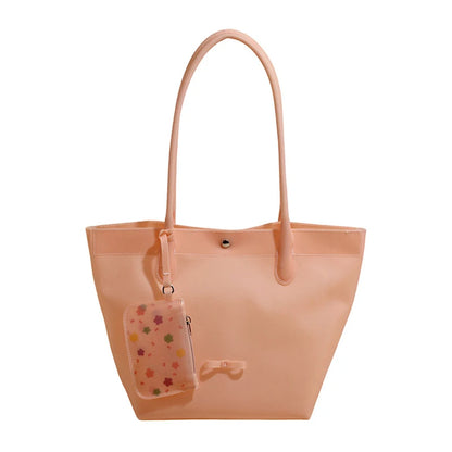 PVC Tote Bag with Mini Pouch – Large Capacity Waterproof Shoulder Bag