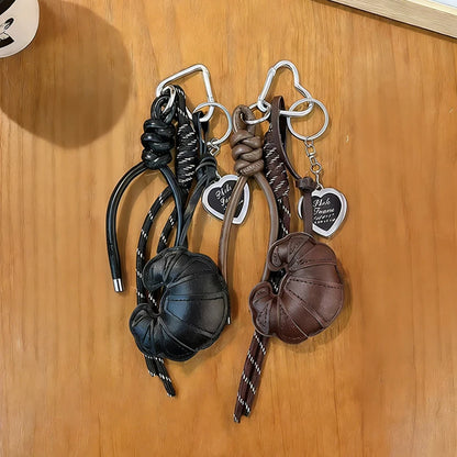 Croissant Keychain – Cute PU Leather Bag Charm with Photo Frame