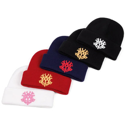 Winter Hat Totem Embroidered Beanies Women Men Keep Warm Windproof Beanie Knitted Skullies Garros