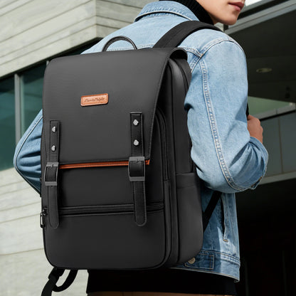 Vintage Laptop Backpack for Men – 15.6" Waterproof Travel Bag