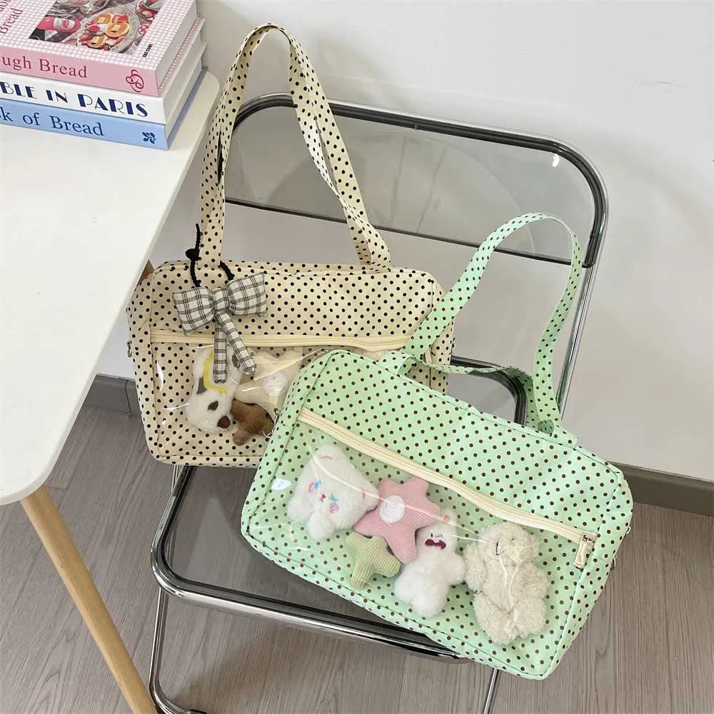 Polka Dot Ita Bag – Y2K Transparent Window Shoulder Bag