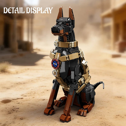 Doberman Police Dog Building Blocks Set – DIY Animal Brick Model