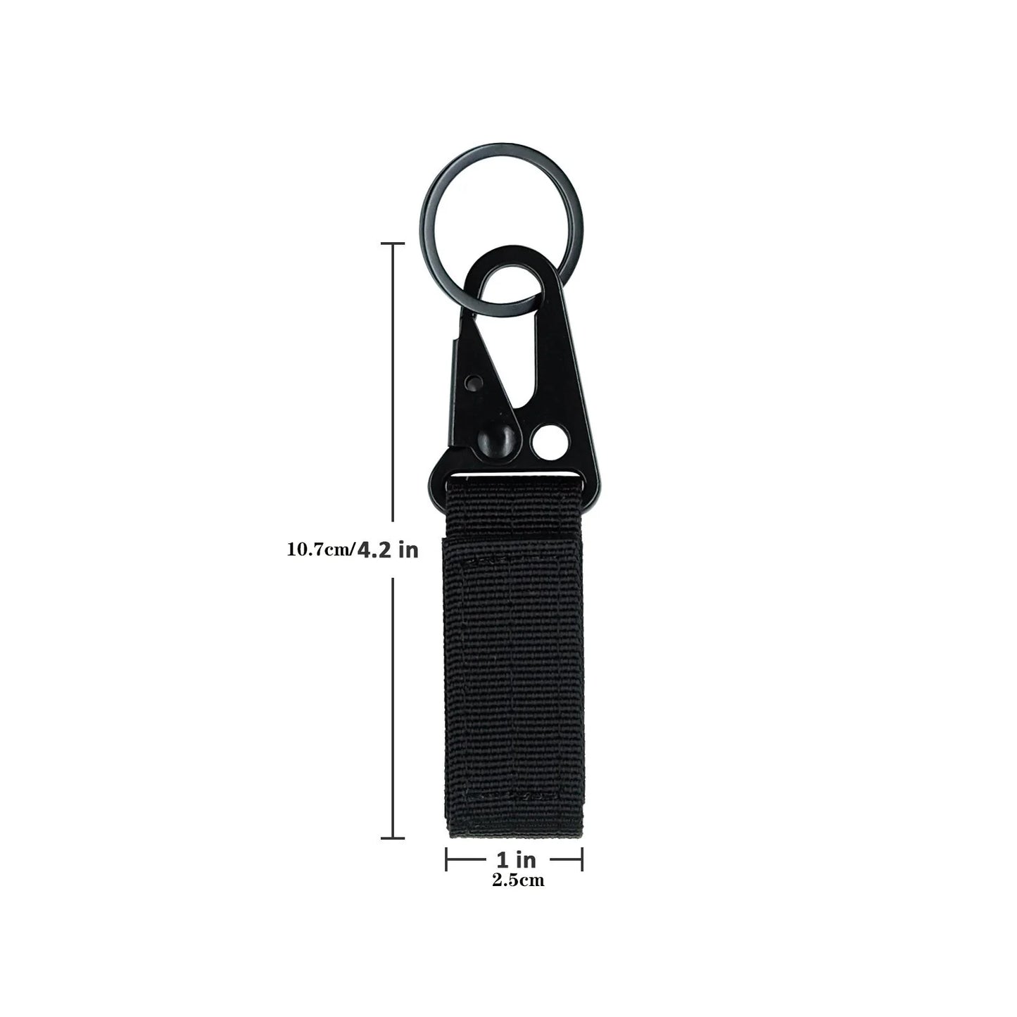 Tactical MOLLE Key Ring Holder – Nylon Belt Carabiner Hook
