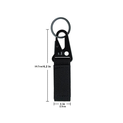 Tactical MOLLE Key Ring Holder – Nylon Belt Carabiner Hook