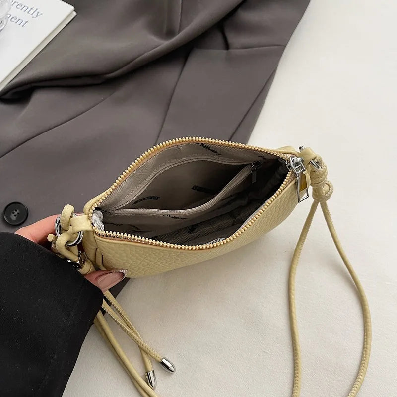 Women's Crossbody Shoulder Bag – Casual Pebbled Leather Handbag