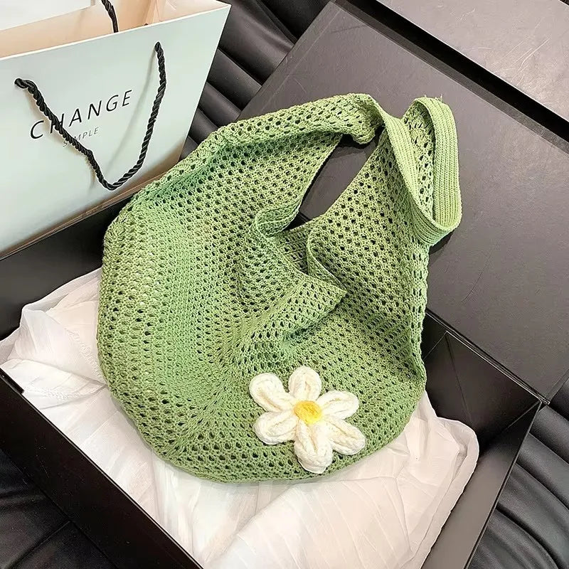 Hollow Weave Straw Beach Tote Bag – Bohemian Large Capacity Shoulder Bag