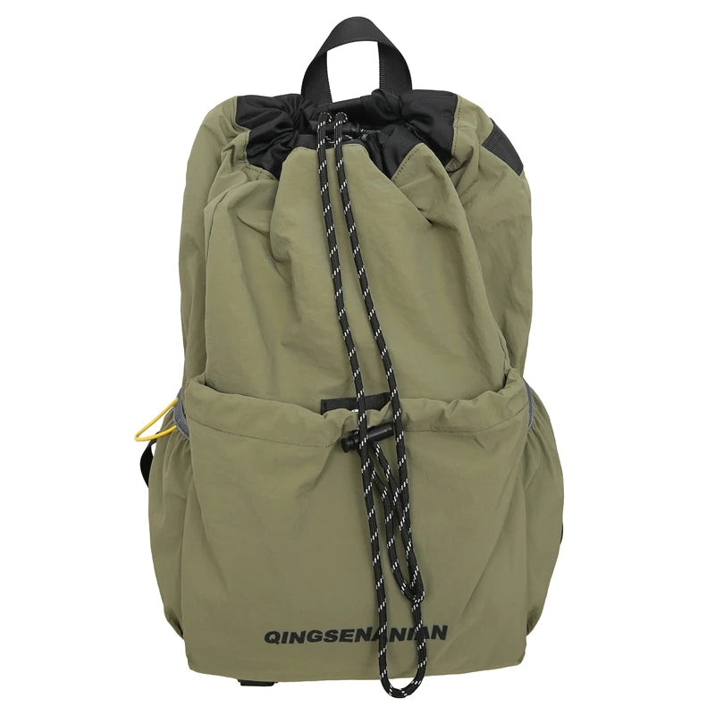 Lightweight Drawstring Backpack – Large Capacity Nylon Travel Bag