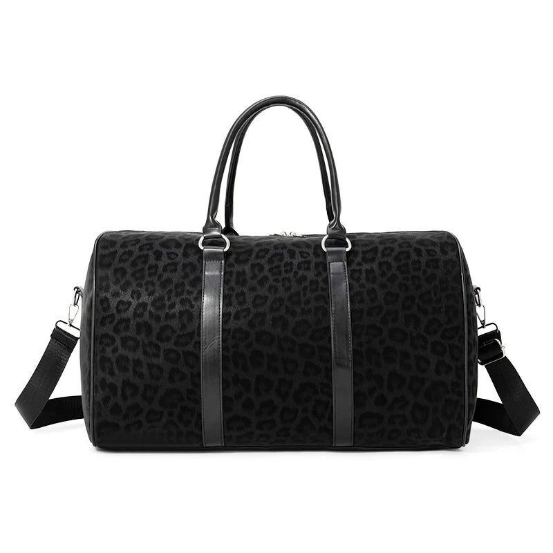 Leopard Print Weekender Duffle Bag – Overnight Travel Bag