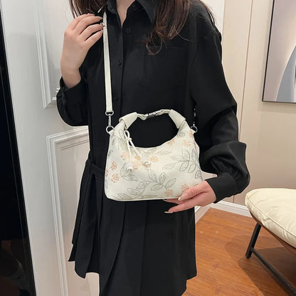 Floral Embroidery Shoulder Bag – Elegant Women's Handbag