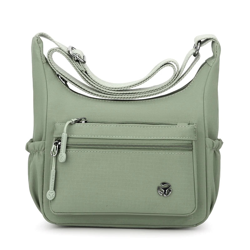 Women's Lightweight Waterproof Nylon Crossbody Bag – Multi-Pocket Shoulder Handbag