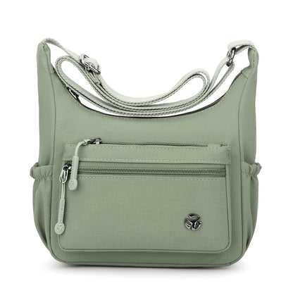 Women's Lightweight Waterproof Nylon Crossbody Bag – Multi-Pocket Shoulder Handbag