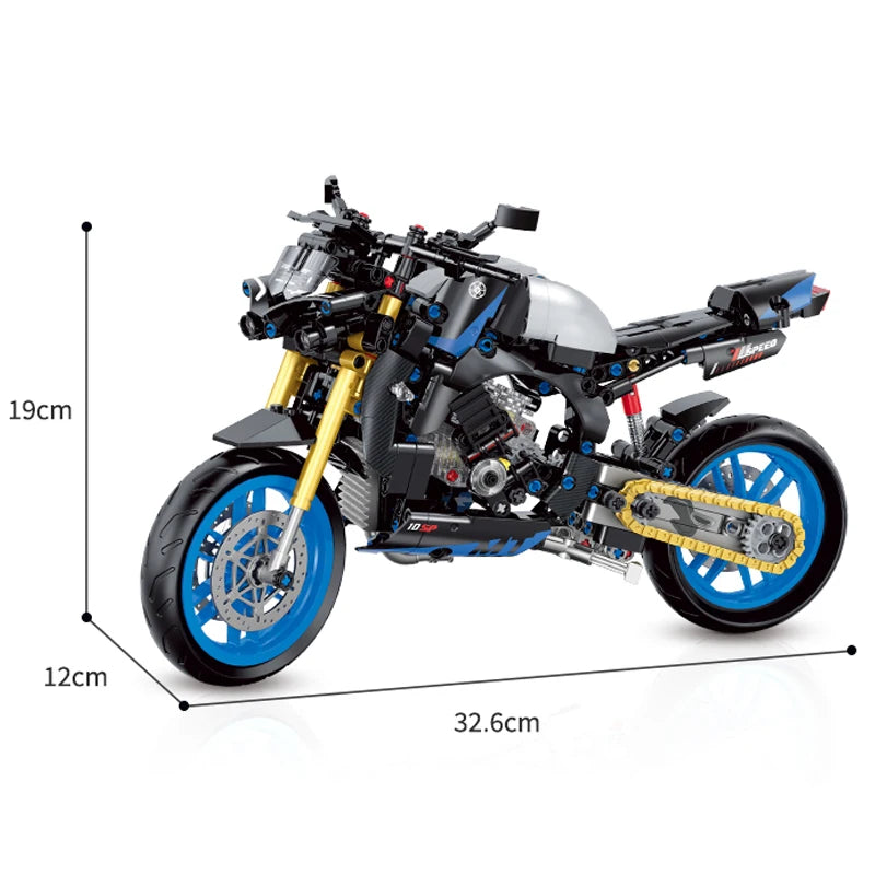 Racing Motorcycle Building Blocks Set – 1:8 Scale 582 Pcs