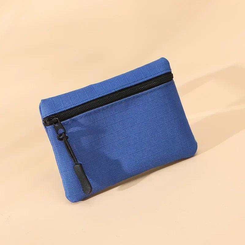 Canvas Mini Coin Purse – Zipper Pouch for Keys, Cards & Cash