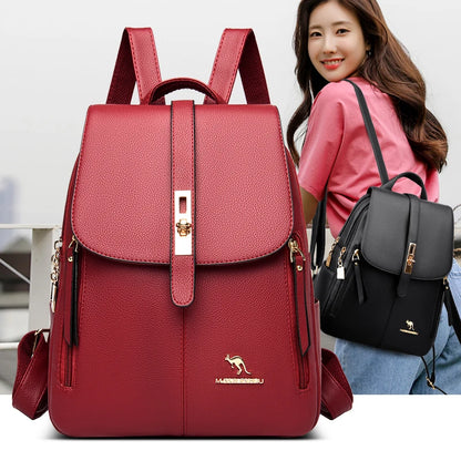 Women's Leather Backpack – Vintage Casual Daypack & School Bag