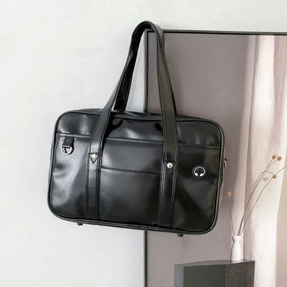 Japanese School Bag PU Leather Tote Handbag Anime Uniform Style