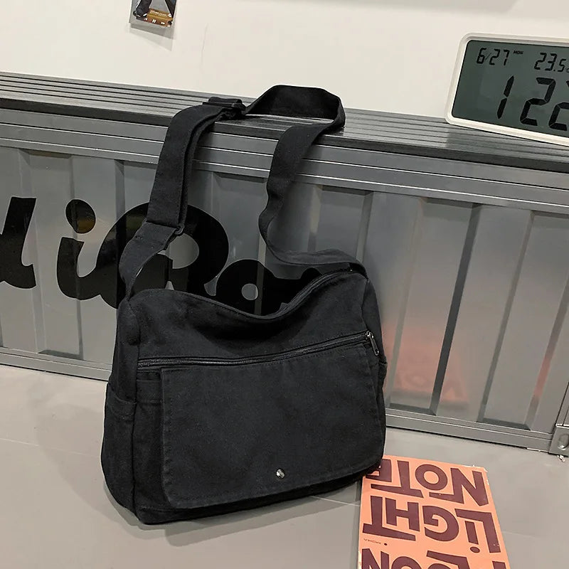 Retro Canvas Crossbody Bag Large Capacity for Men & Women