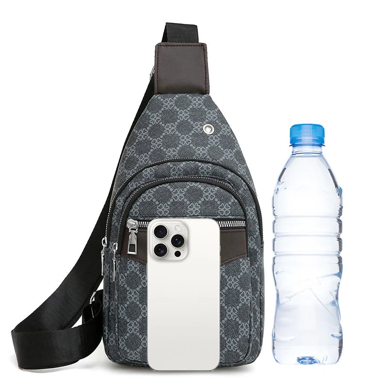 Men's Crossbody Messenger Bag - Casual Sling Chest Bag with Earphone Hole