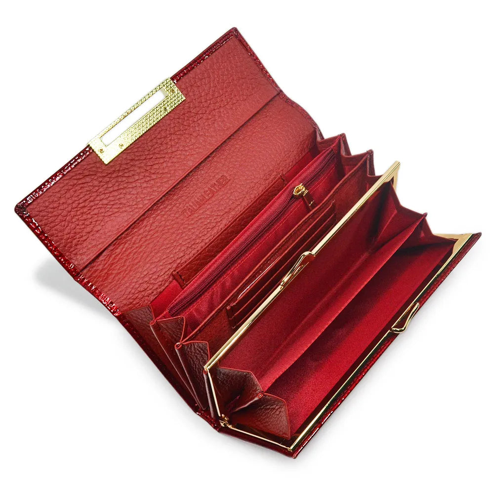 Luxury Stone Pattern Women's Long Leather Wallet