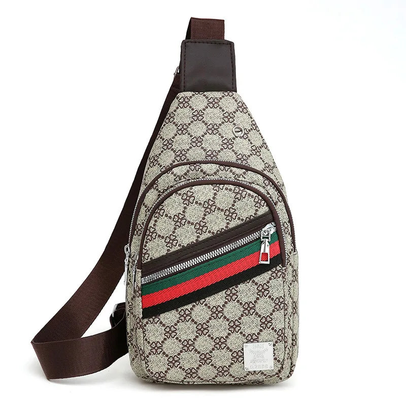 Men's Crossbody Messenger Bag - Casual Sling Chest Bag with Earphone Hole
