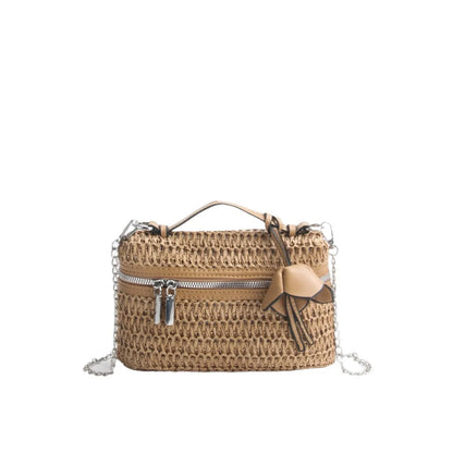 Woven Straw Crossbody Bag – Women's Small Box Handbag
