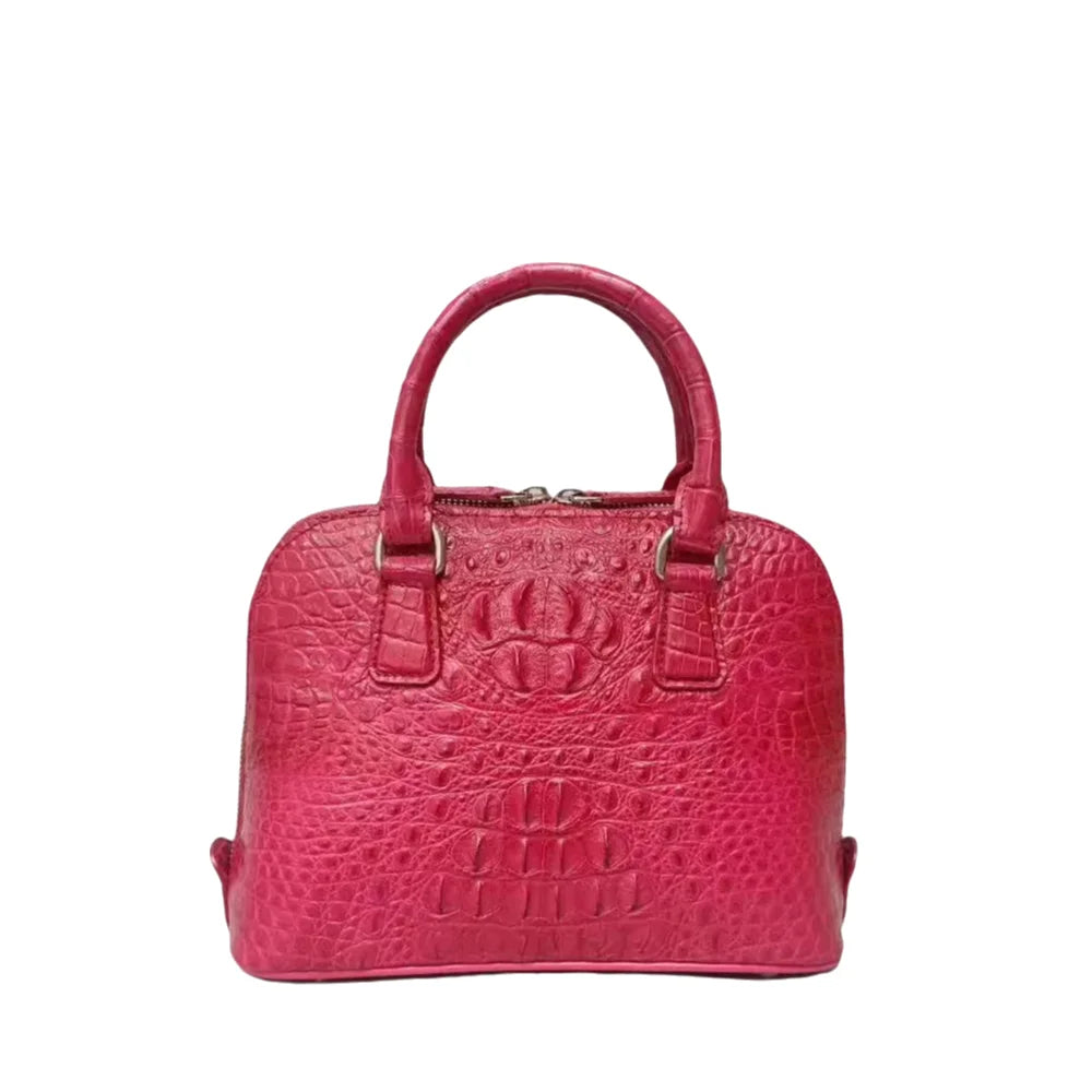 Genuine Crocodile Leather Shell Handbag for Women