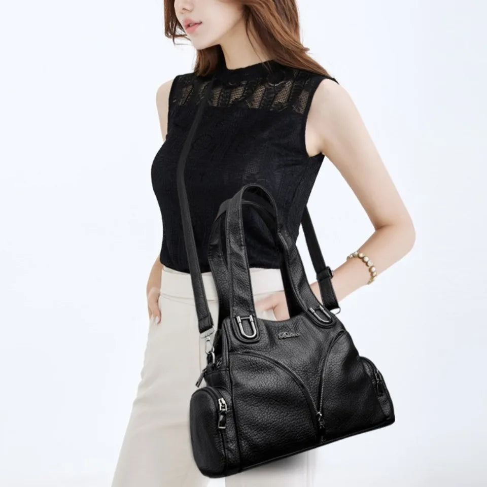 Luxury Leather Shoulder Bag for Women – Designer Crossbody Handbag