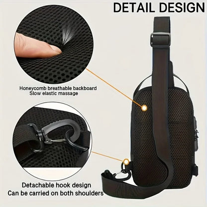 Men's Anti-Theft Sling Bag with Phone Pocket