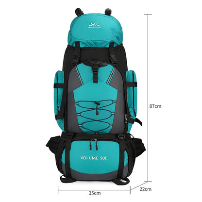 90L Hiking Backpack with Rain Cover – Waterproof Outdoor Rucksack