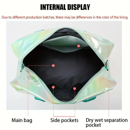 Holographic Duffle Bag – Large Capacity Weekender & Gym Bag