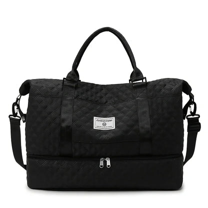 Large Quilted Travel Duffel Bag Women's Gym Weekender