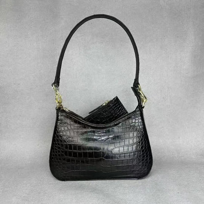 Crocodile Leather Shoulder Bag – Women's Luxury Underarm Handbag