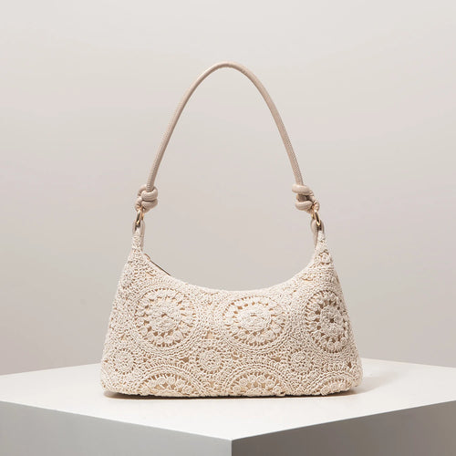 Boho Crochet Shoulder Bag – Floral Hollow-Out Summer Beach Bag