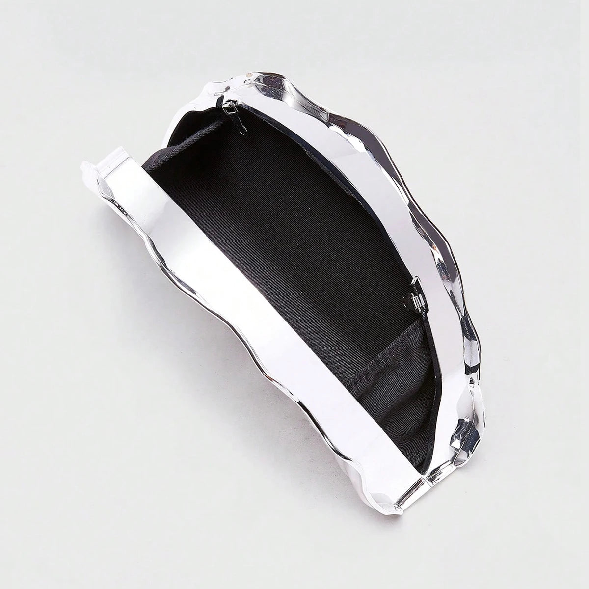 Metallic Acrylic Scallop Evening Clutch Bag for Women – Luxury Half-Moon Purse