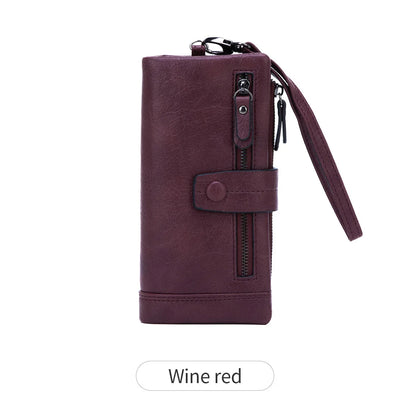 RFID Blocking Long Wallet – Women's Large Capacity Trifold Purse