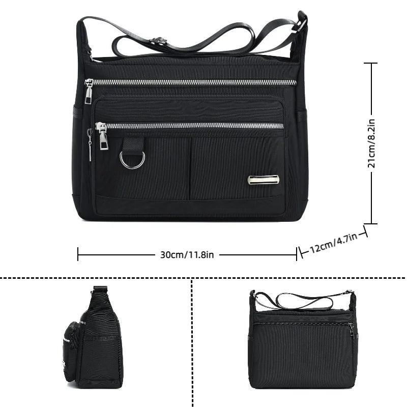 Men's Multi-Pocket Crossbody Bag with Adjustable Shoulder Strap