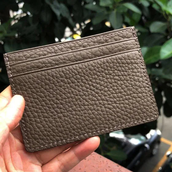 Monogram Pebble Leather Card Holder Wallet – Women & Men