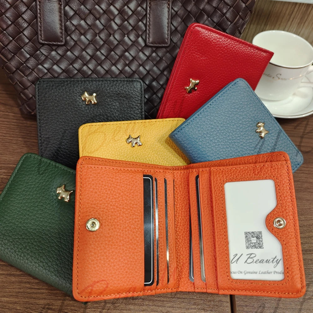 Genuine Cowhide Leather Slim Wallet – Fox Stud Card Holder